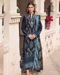Navy Blue Khaddar Embroidered Suit