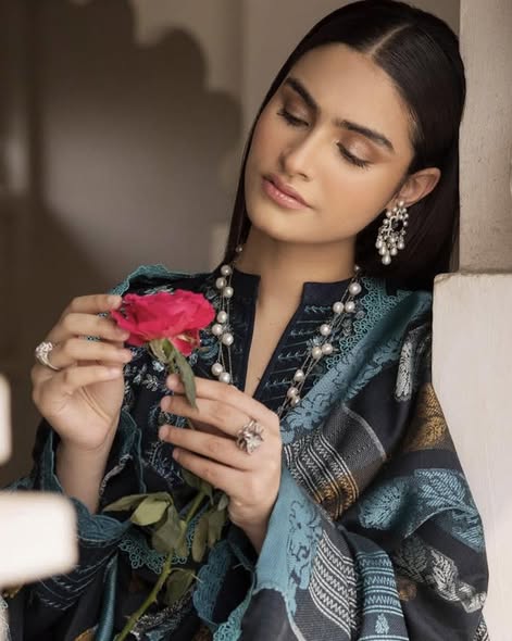 Navy Blue Khaddar Embroidered Suit