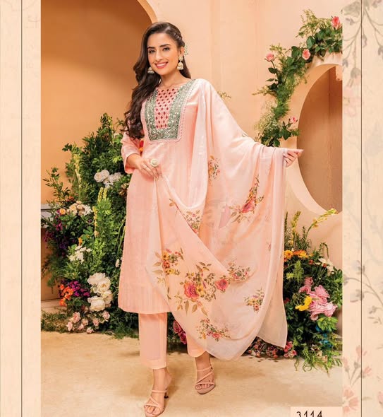 Peach Cotton Suit
