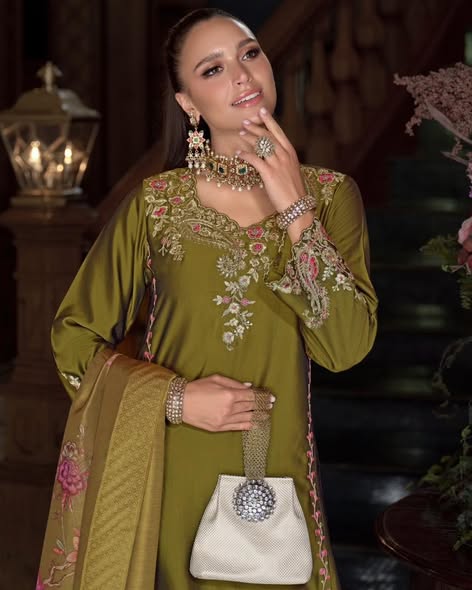 Olive Viscose Suit
