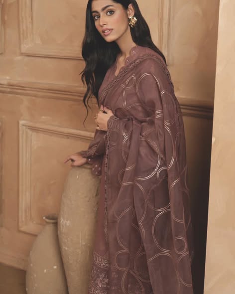 Mauve Khaddar Suit