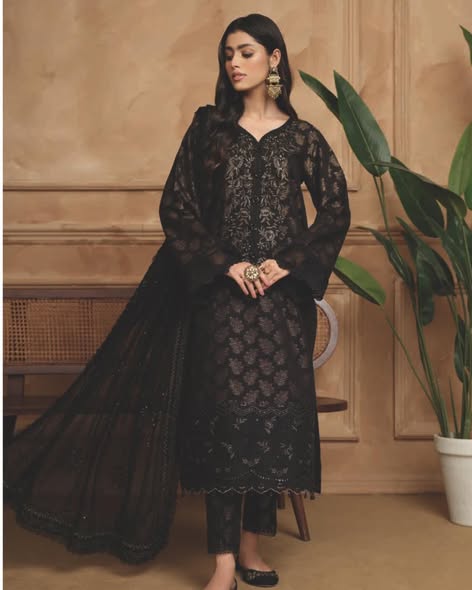Black Khaddar Suit
