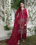 Red Bridal Chiffon Suit