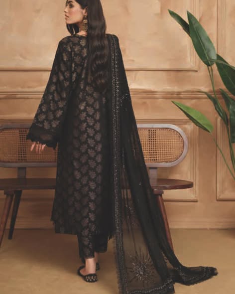 Black Khaddar Suit