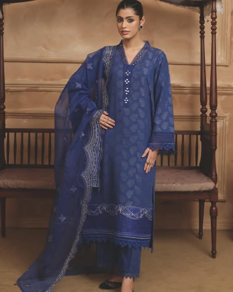 Blue Khaddar Suit