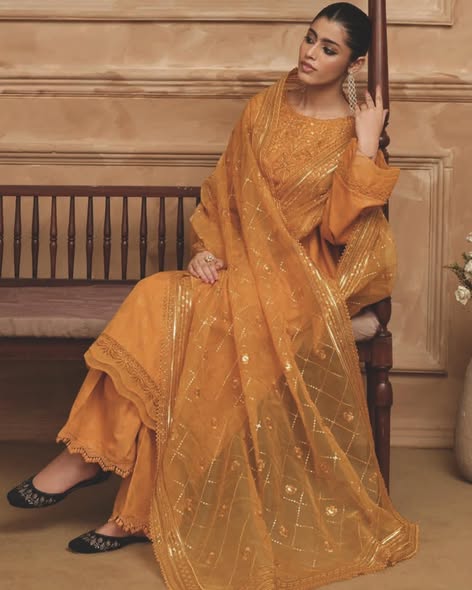 Mustard Khaddar Suit