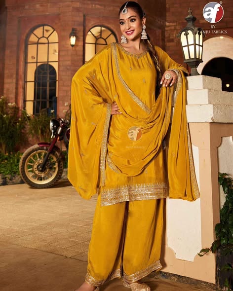 Mustard Chinon Suit