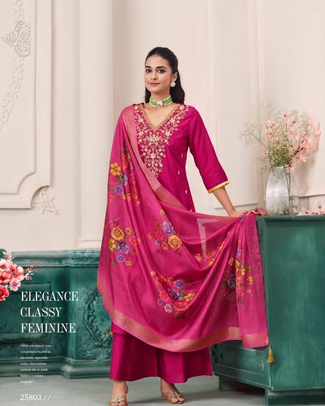 Hot Pink Roman Silk Suit