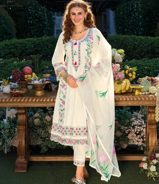 White Cotton Anarkali