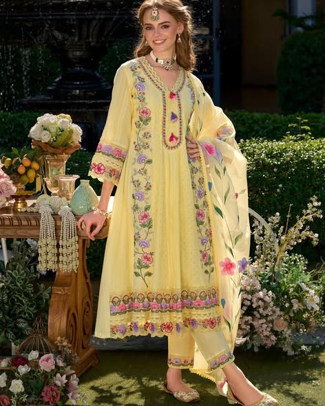 Yellow Cotton Anarkali