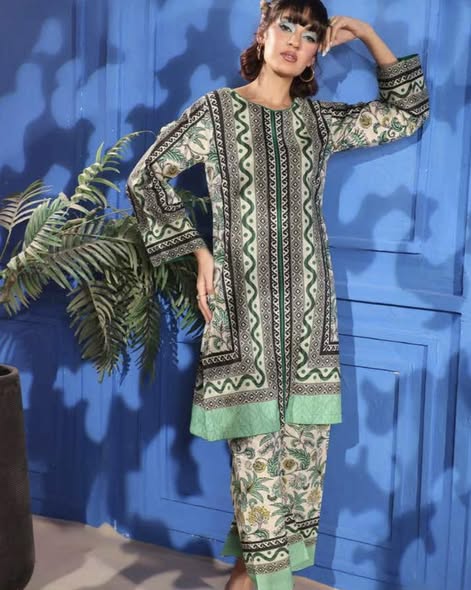 Sage Printed Lawn Coords