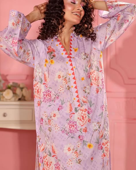 Lavender Floral Lawn Coords