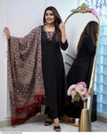 Viscose Chanderi With Sequence Embroidery Work Kurti With Bottom Dupatta